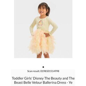 Toddler Girls' Disney The Beauty and The Beast Belle Velour Ballerina Dress —2T
